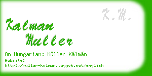 kalman muller business card