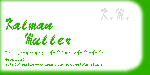 kalman muller business card